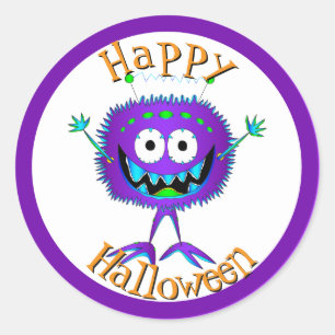Lustig, Monster, Halloween Runder Aufkleber