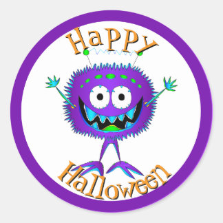 Lustig, Monster, Halloween Runder Aufkleber