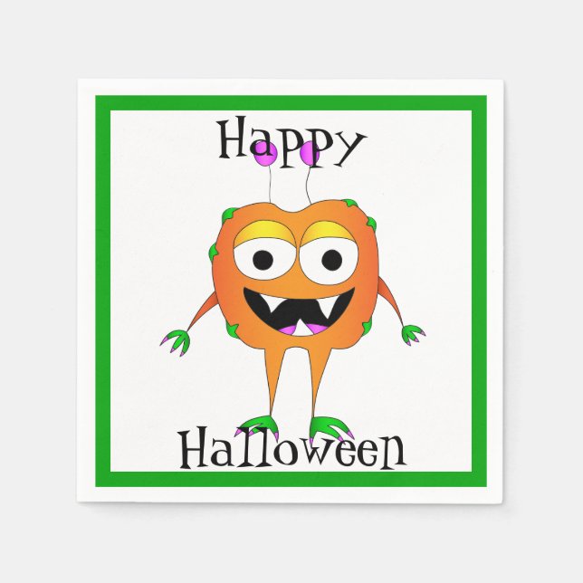 Lustig, Monster, Halloween Serviette (Vorderseite)