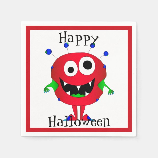 Lustig, Monster, Halloween Serviette (Vorderseite)