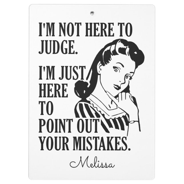 Lustig "nicht hier Nameklemmbrett beurteilen" Klemmbrett (Rückseite)