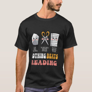 Lustig Nichts schlägt Lesen Schere Stein Papier T-Shirt