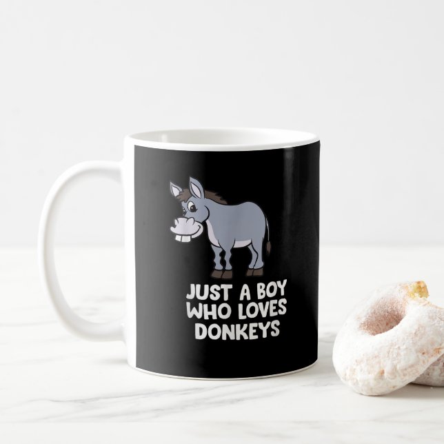 lustig Nur ein Junge, der Lieben Donkeys Kaffeetasse (Mit Donut)