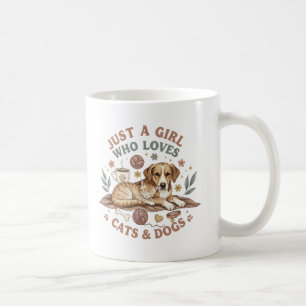 lustig Nur ein Mädchen, das Katzen und Hunde liebt Kaffeetasse