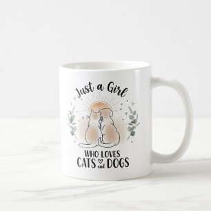 Lustig Nur ein Mädchen, das Katzen und Hunde liebt Kaffeetasse
