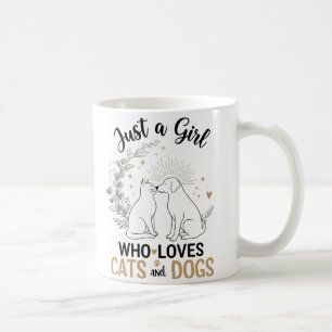 Lustig Nur ein Mädchen, das Katzen und Hunde liebt Kaffeetasse