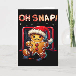 Lustig Oh Snap Hockey Lebkuchen Weihnachten Santa  Karte