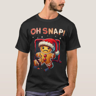 Lustig Oh Snap Hockey Lebkuchen Weihnachten Santa T-Shirt