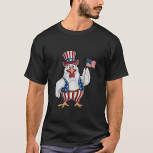 Lustig Patriotisches Huhn Amerikanischer Stolz 4. T-Shirt