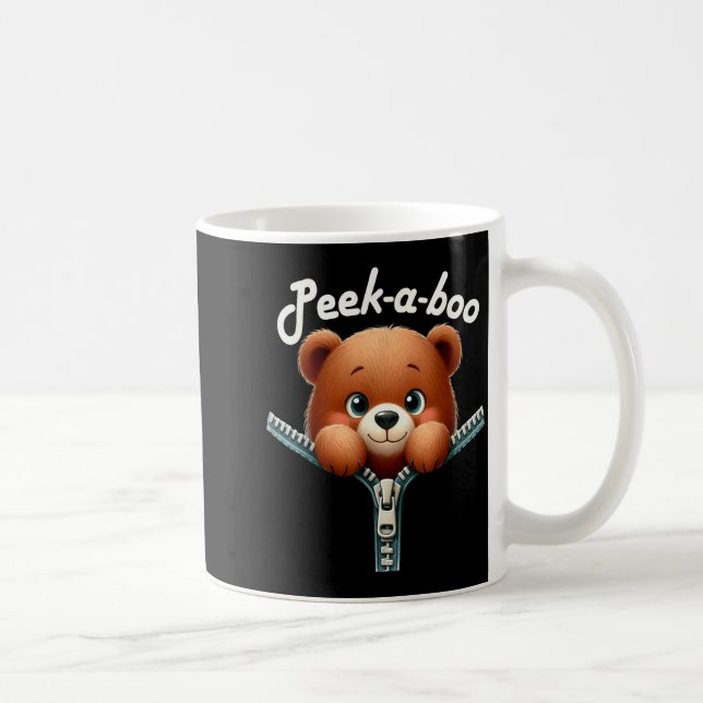 Lustig - Peek-a-boo - Bär  Kaffeetasse (Rechts)