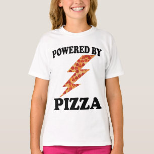 Lustig Powered By Pizza Coole Pizza T-Shirt