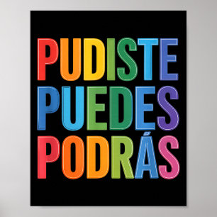 Lustig pudiste puedes podras spanisch motivierend poster