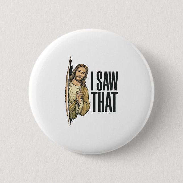 Lustig religiös Ich sah das Vintage Button (Vorderseite)