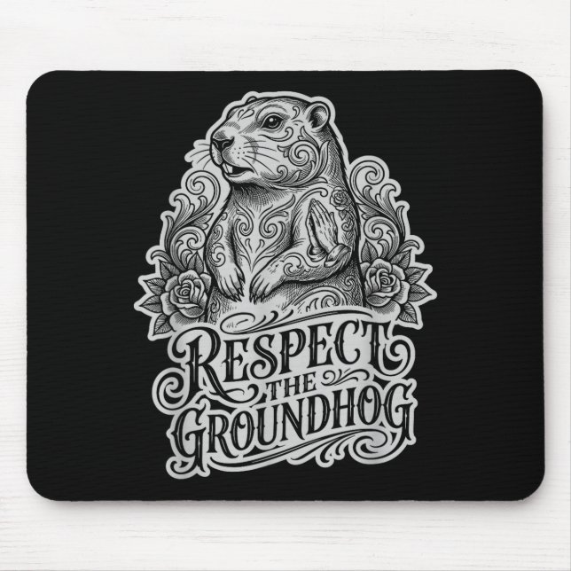 Lustig Respektiere den Waldmurmeltiertag Stil  Mousepad (Vorne)