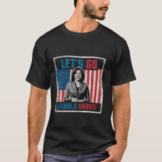 Lustig Retro Auf geht s Kamala Kamala zur Präsiden T-Shirt