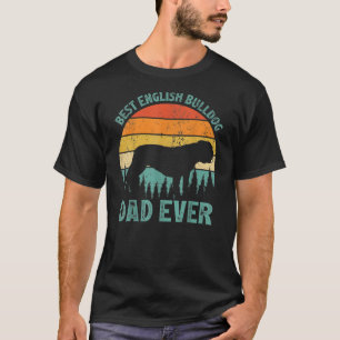 Lustig Retro Bester English Bulldog Dad Ever T-Shirt