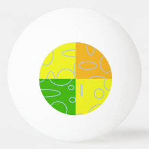 Lustig Retro Quad Gelb Grün Orange Geometrisch Tischtennisball