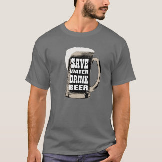 Lustig retten Sie Wasser-Getränk-Bier T-Shirt
