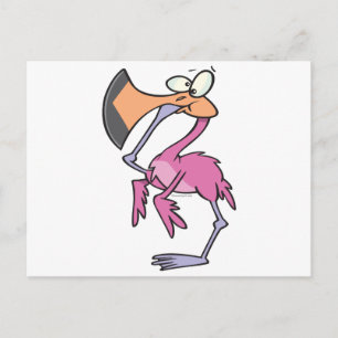 lustig rosa Flamingo mit Mund Postkarte