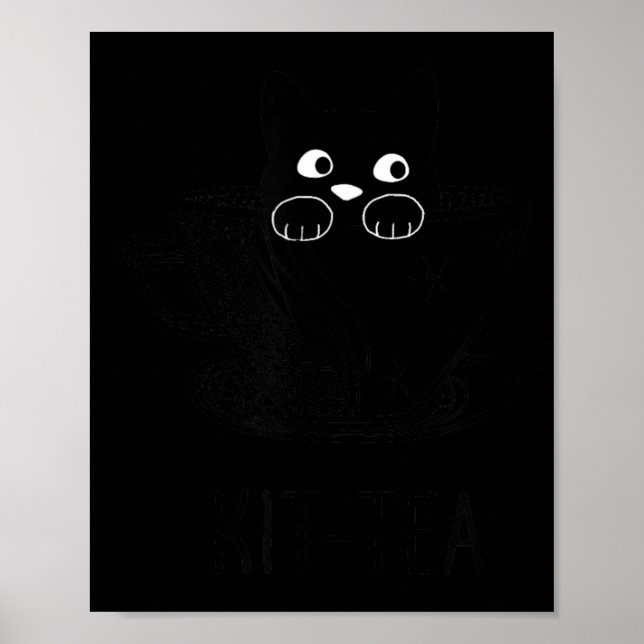 Lustig Schwarz Katzen Kit-Tea Grafik Poster (Vorne)