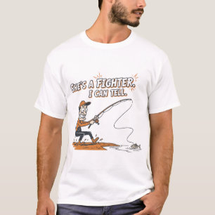 Lustig Sie ist eine Kämpferin Winziger Fisch Angel T-Shirt