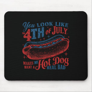 Lustig, Sie sehen wie 4. Juli Hot Dog Wiener Männe Mousepad