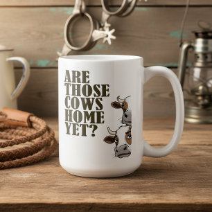 Lustig, sind diese Kühe schon zu Hause Western ID1 Kaffeetasse