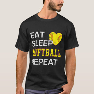 Lustig Softll Essen Schlafen Softll Wiederholen Fü T-Shirt