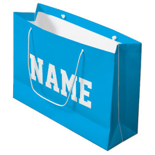 Lustig Sportlich YOUR NAME Weißer Text Auf Azurebl Große Geschenktüte