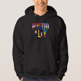 Lustig Stolzer Verbündeter Lgbtq Lesbisch Homosexu Hoodie
