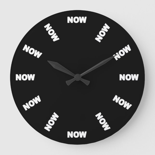 Lustig stoppen Sie jetzt ab (Schwarzes) Große Wanduhr (Vorderseite)