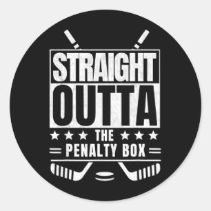 Lustig Straight Outta The Penalty Box Kinder Hocke Runder Aufkleber