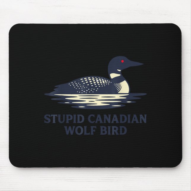 Lustig Süß Dumm Kanadischer Wolf Vogel Loon Mousepad (Vorne)