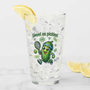 Lustig Süß wie Gurken Pickleball Glas