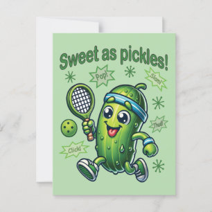 Lustig Süß wie Gurken Pickleball Postkarte