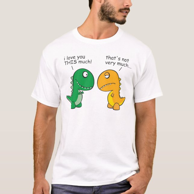 Lustig-t-Rex-klein-ArmCartoon T-Shirt (Vorderseite)