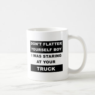 Lustig Truck Tasse mit Blick aufs Fahrzeug