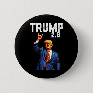 Lustig Trump 2.0 Amerikanische Flagge Trump Button