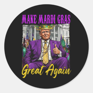Lustig Trump 47 Macht Mardi Gras wieder großartig Runder Aufkleber