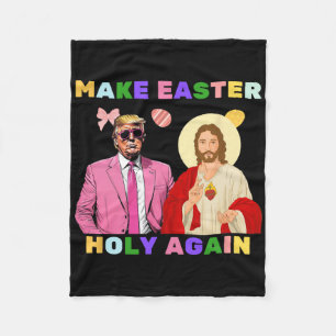 Lustig Trump Jesus Christus macht Ostern wieder he Fleecedecke