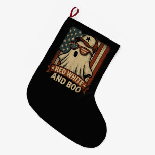 Lustig und patriotisch Rot weiß und Buh Großer Weihnachtsstrumpf