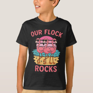 Lustig Unsere Herde rockt Flamingo Passende Famil T-Shirt