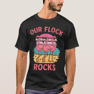 Lustig Unsere Herde rockt Flamingo passende Famile T-Shirt