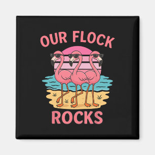 Lustig Unsere Herde rockt Flamingo Passende Famili Magnet