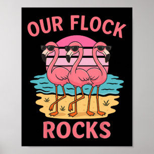 Lustig Unsere Herde rockt Flamingo passende Famili Poster