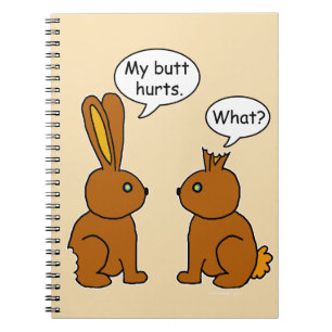 Lustig verletzt mein Hintern Häschen Brown Notizblock