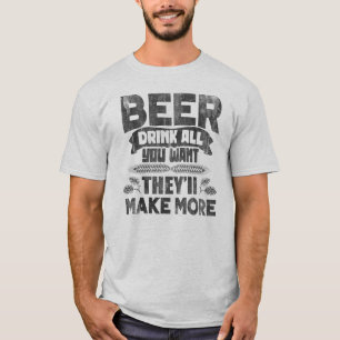Lustig Vintage Bier Trinke So Viel Du Willst T-Shirt