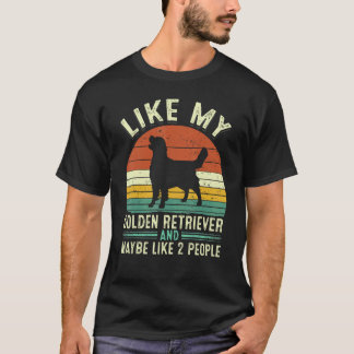 Lustig Vintage Retro Wie Mein Golden Retriever Vie T-Shirt