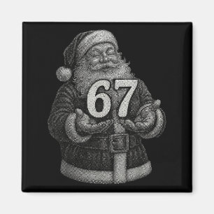Lustig Vintage Six Seven 6 7 Meme Santa Weihnachte Magnet