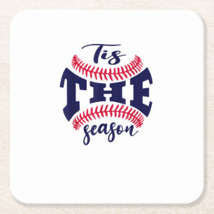 Lustig Vintage Tis The Season Baseball Ist Mein Fa Rechteckiger Pappuntersetzer